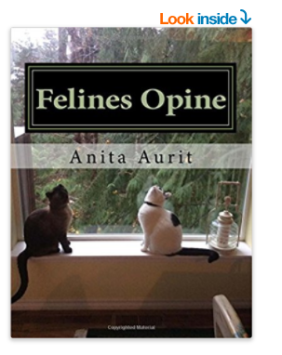 felines opine book Anita Aurit siamese cat and black and white cat
